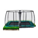 EXIT Supreme ebenerdiges Trampolin 214x366cm mit Sicherheitsnetz - grün