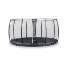 EXIT InTerra ebenerdiges Trampolin ø366cm mit Sicherheitsnetz - grau