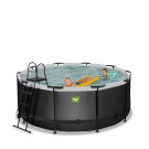 EXIT Black Leather Pool ø360x122cm mit Sandfilterpumpe - schwarz