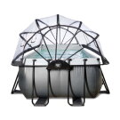 EXIT Black Leather Pool 400x200x122cm mit Sandfilterpumpe und Abdeckung und Zubeh&ouml;rset - schwarz