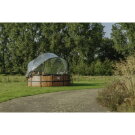 EXIT Wood Pool &oslash;427x122cm mit Sandfilterpumpe und Abdeckung und W&auml;rmepumpe - braun