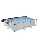EXIT Soft Grey Pool 300x200x65cm mit Filterpumpe und Sonnensegel - grau