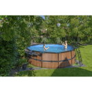 EXIT Wood Pool &oslash;450x122cm mit Sandfilterpumpe - braun