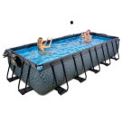EXIT Pool Stone 540x250cm mit Abdeckung ohne Filterpumpe und Leiter - grau