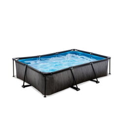 EXIT Black Wood Pool 300x200x65cm mit Filterpumpe - schwarz