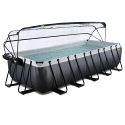 EXIT Black Leather Pool 540x250x122cm mit Sandfilterpumpe und Abdeckung und W&auml;rmepumpe - schwarz