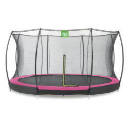 EXIT Silhouette Bodentrampolin ø427cm mit Sicherheitsnetz - rosa