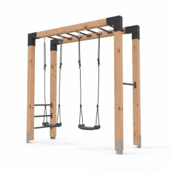 EXIT Linea Robust 110 Holz-Monkeybar mit Doppelschaukel
