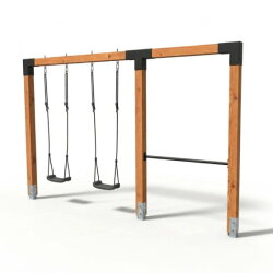 EXIT Linea Robust 110 doppelte Holzschaukel mit Reckstange