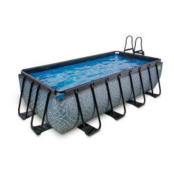 EXIT Stone Pool 400x200x100cm mit Sandfilterpumpe - grau