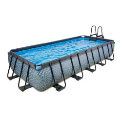 EXIT Stone Pool 540x250x100cm mit Sandfilterpumpe - grau