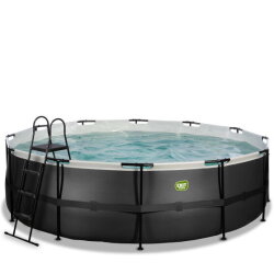 EXIT Black Leather Pool &oslash;488x122cm mit Filterpumpe - schwarz