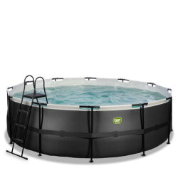 EXIT Black Leather Pool &oslash;450x122cm mit Sandfilterpumpe - schwarz