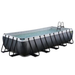 EXIT Black Leather Pool 540x250x100cm mit Filterpumpe - schwarz