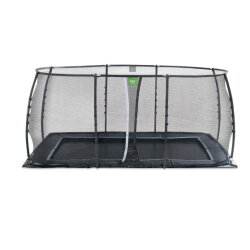 EXIT Dynamic ebenerdiges Trampolin 275x458cm mit Sicherheitsnetz - schwarz