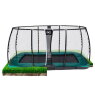 EXIT Supreme ebenerdiges Trampolin 244x427cm mit Sicherheitsnetz - grün