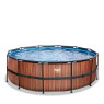 EXIT Wood Pool ø427x122cm mit Filterpumpe - braun