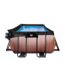 EXIT Wood Pool 540x250x122cm mit Sandfilterpumpe und Abdeckung - braun