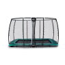 EXIT Supreme ebenerdiges Trampolin 214x366cm mit Sicherheitsnetz - grün
