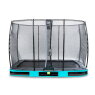 EXIT Elegant Inground-Trampolin 214x366cm mit Economy Sicherheitsnetz - blau