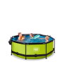 EXIT Lime Pool ø244x76cm mit Filterpumpe und Abdeckung - grün
