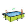 EXIT Lime Pool 300x200x65cm mit Filterpumpe und Abdeckung - grün