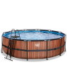 EXIT Wood Pool ø488x122cm mit Sandfilterpumpe - braun