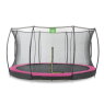 EXIT Silhouette Bodentrampolin ø366cm mit Sicherheitsnetz - rosa