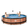 EXIT Wood Pool ø360x76cm mit Filterpumpe - braun