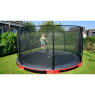 EXIT Elegant Premium Inground-Trampolin ø366cm mit Deluxe Sicherheitsnetz - rot