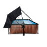 EXIT Wood Pool 300x200x65cm mit Filterpumpe und Sonnensegel - braun