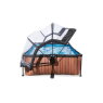 EXIT Wood Pool 220x150x65cm mit Filterpumpe und Abdeckung - braun