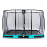 EXIT Elegant Premium Inground-Trampolin 244x427cm mit Deluxe Sicherheitsnetz - blau