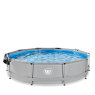 EXIT Soft Grey Pool ø360x76cm mit Filterpumpe und Abdeckung - grau