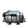 EXIT Black Leather Pool 540x250x122cm mit Sandfilterpumpe und Abdeckung und Wärmepumpe - schwarz
