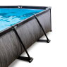 EXIT Black Wood Pool 220x150x65cm mit Filterpumpe - schwarz